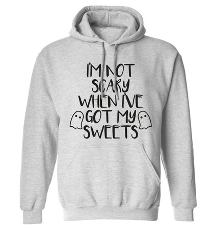 I'm not scary when I've got my sweets adults unisex grey hoodie 2XL
