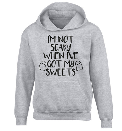 I'm not scary when I've got my sweets children's grey hoodie 12-14 Years