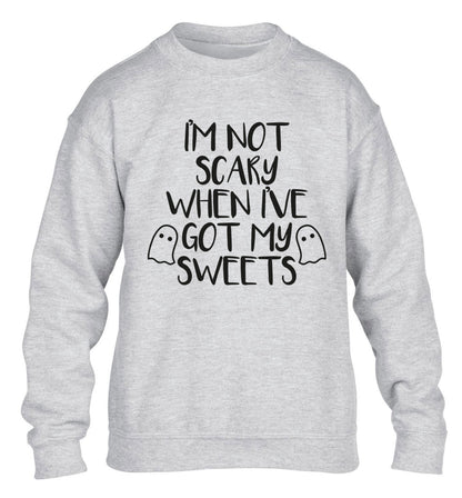 I'm not scary when I've got my sweets children's grey sweater 12-14 Years