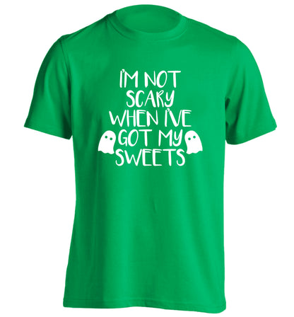 I'm not scary when I've got my sweets adults unisex green Tshirt 2XL