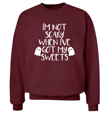 I'm not scary when I've got my sweets Adult's unisex maroon Sweater 2XL
