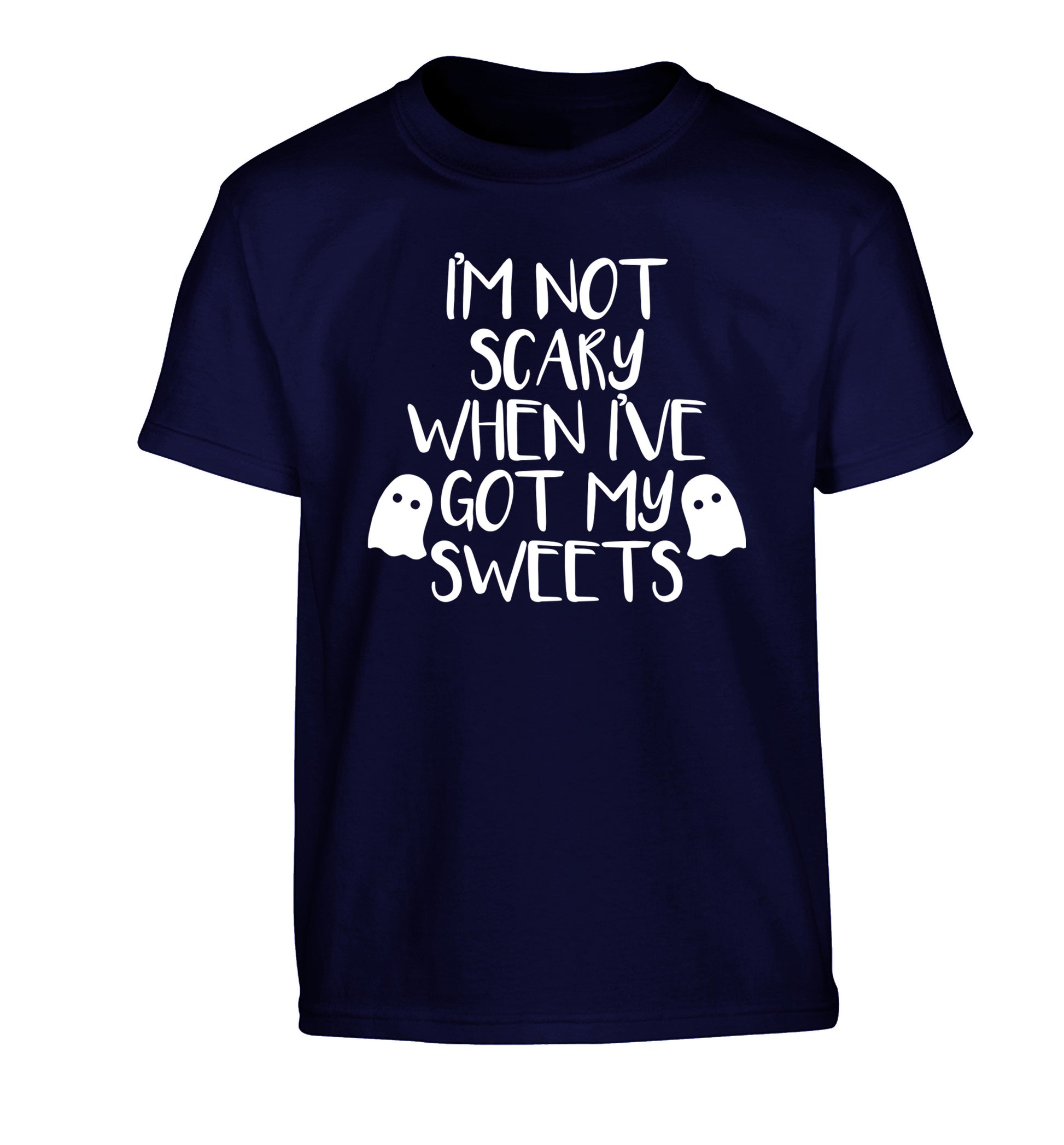 I'm not scary when I've got my sweets Children's navy Tshirt 12-14 Years