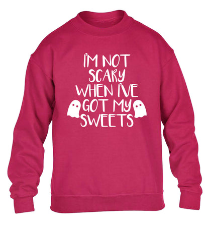 I'm not scary when I've got my sweets children's pink sweater 12-14 Years