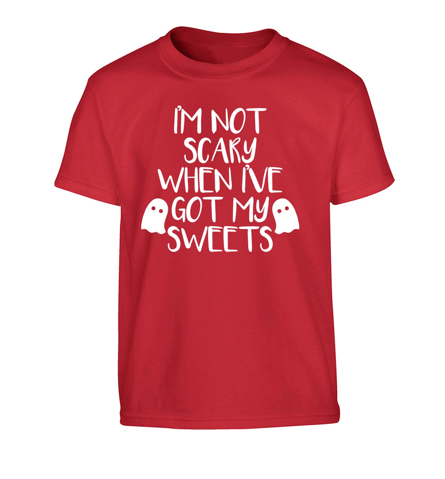 I'm not scary when I've got my sweets Children's red Tshirt 12-14 Years