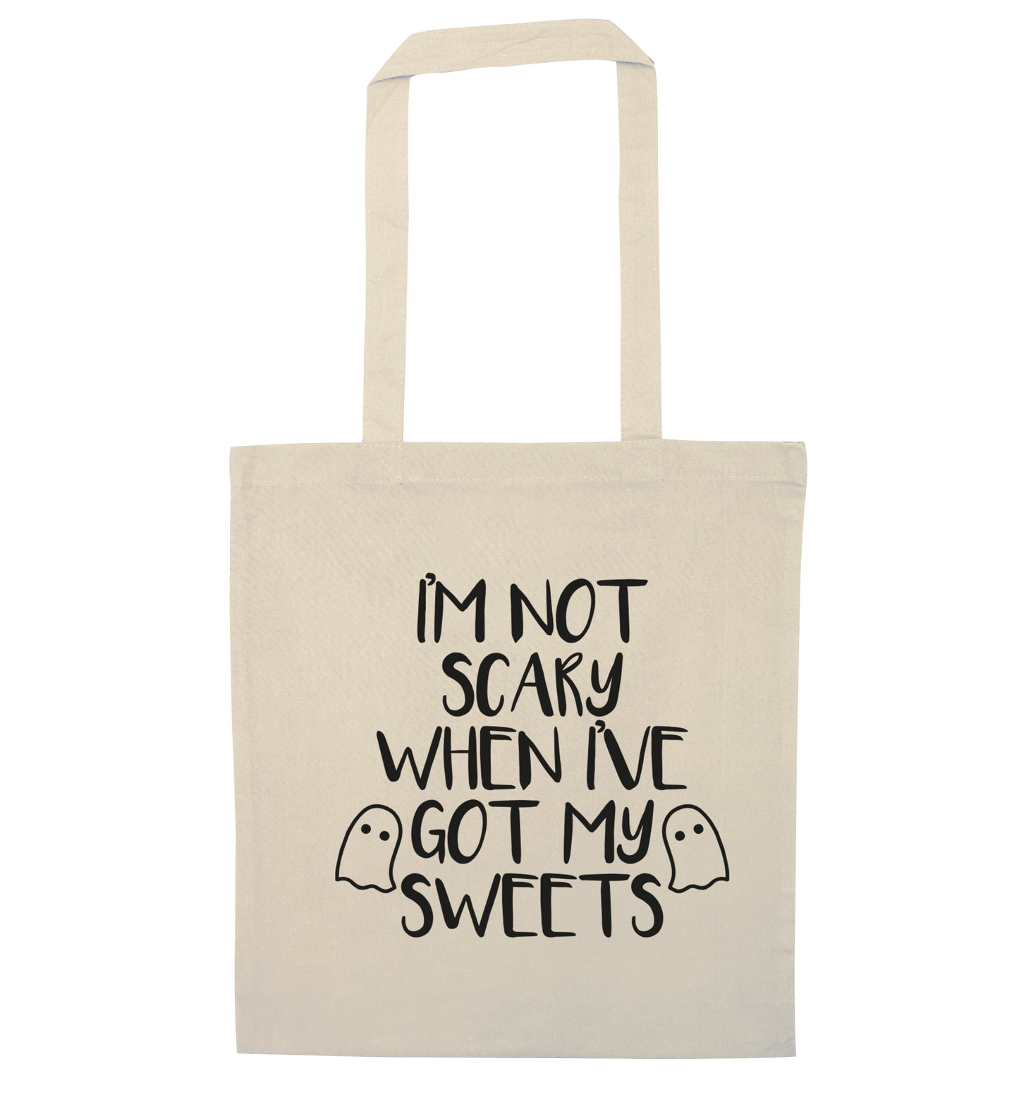 I'm not scary when I've got my sweets natural tote bag