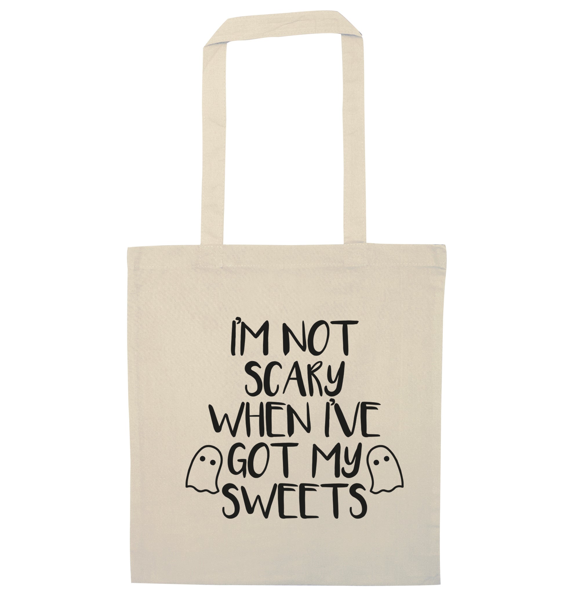 I'm not scary when I've got my sweets natural tote bag