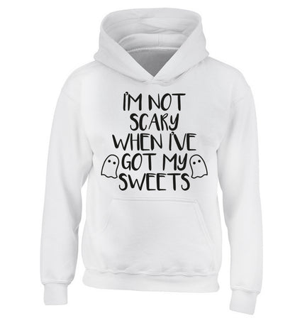 I'm not scary when I've got my sweets children's white hoodie 12-14 Years