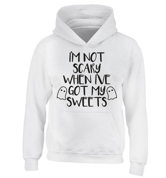 I'm not scary when I've got my sweets children's white hoodie 12-14 Years