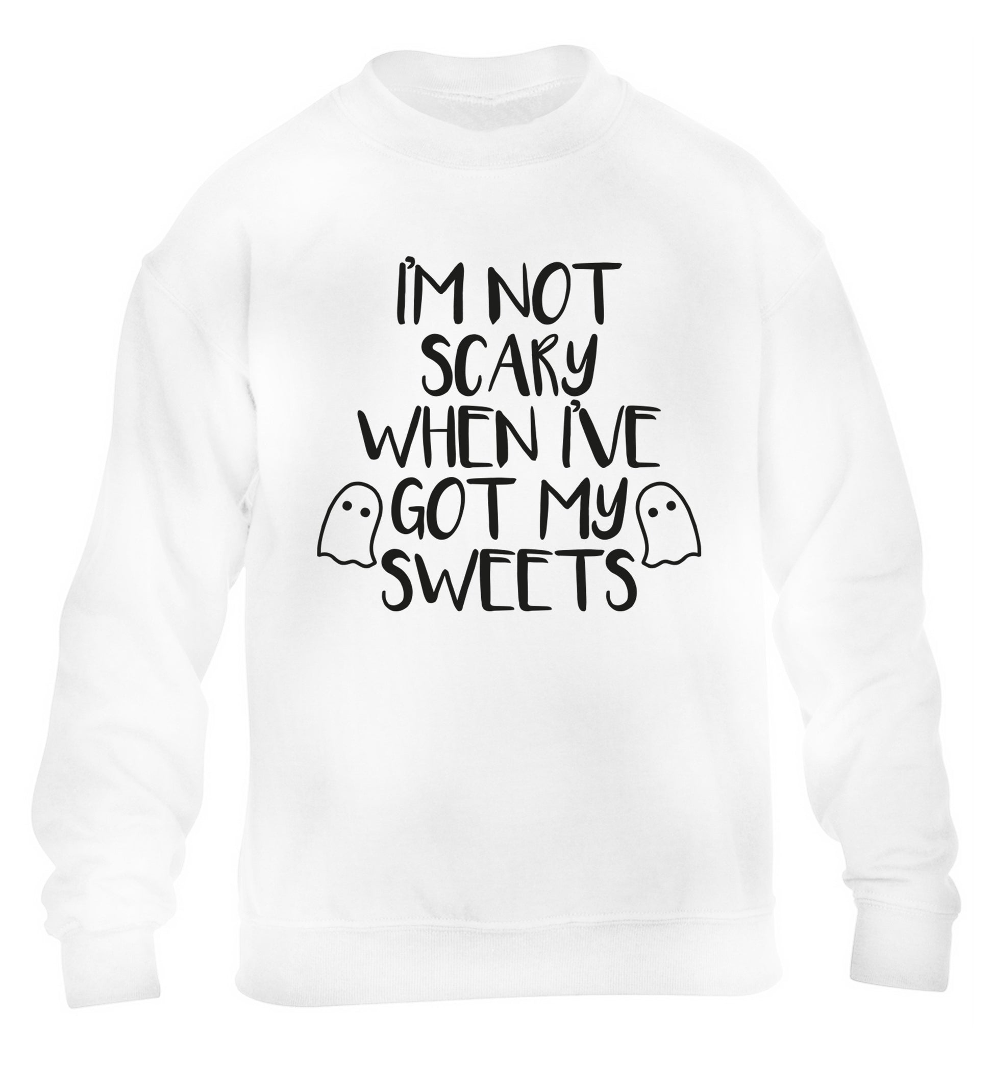 I'm not scary when I've got my sweets children's white sweater 12-14 Years