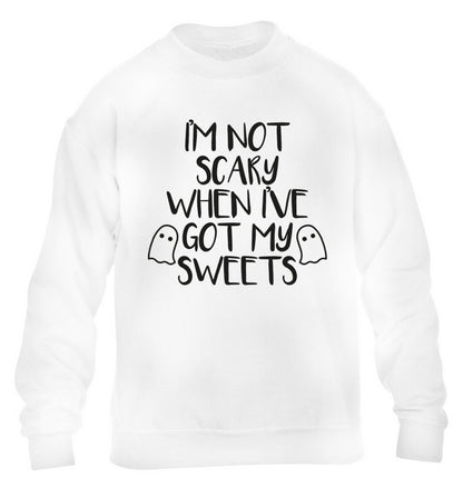 I'm not scary when I've got my sweets children's white sweater 12-14 Years