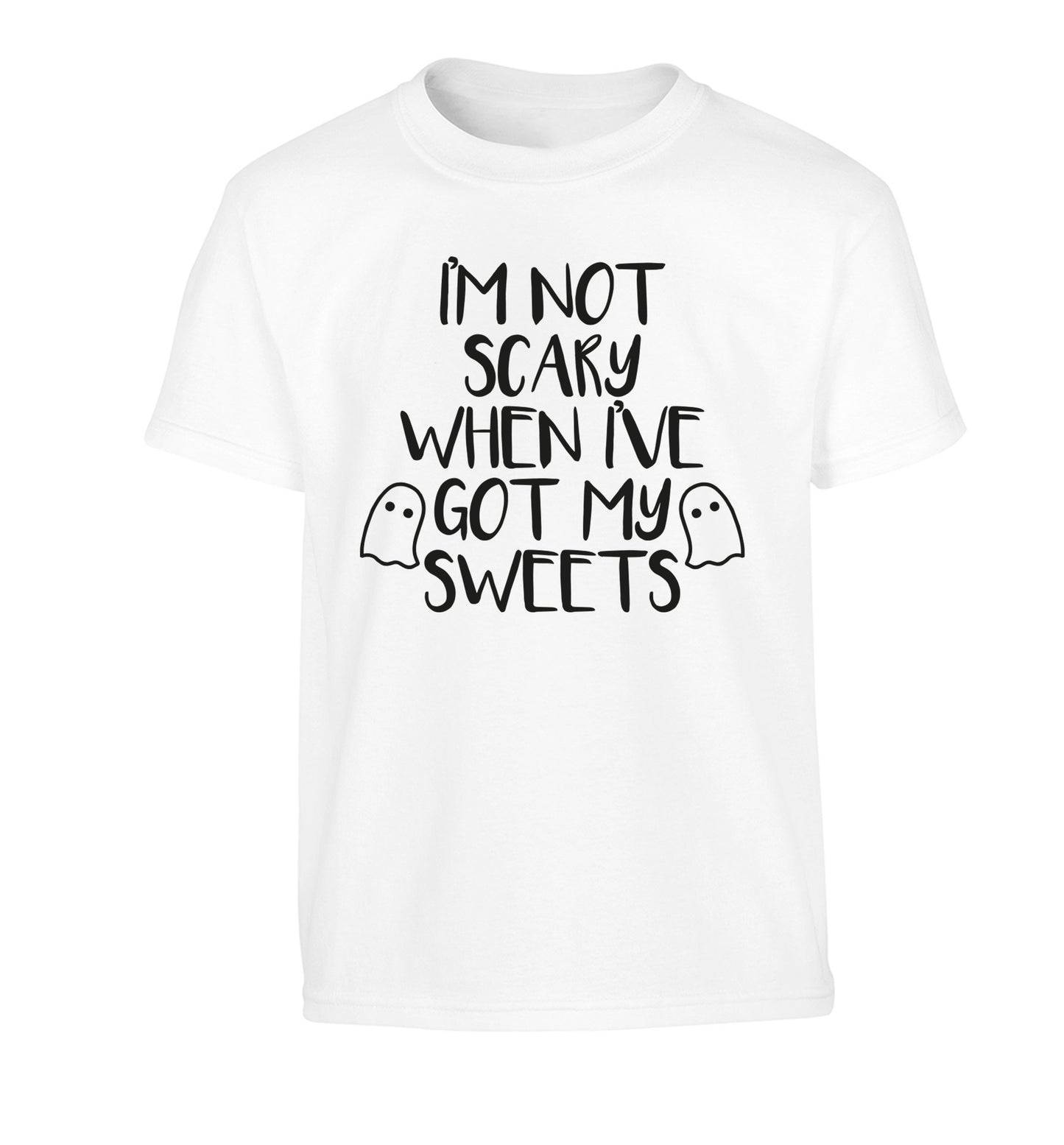 I'm not scary when I've got my sweets Children's white Tshirt 12-14 Years
