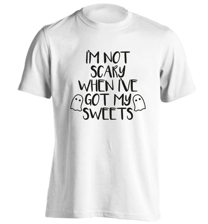 I'm not scary when I've got my sweets adults unisex white Tshirt 2XL