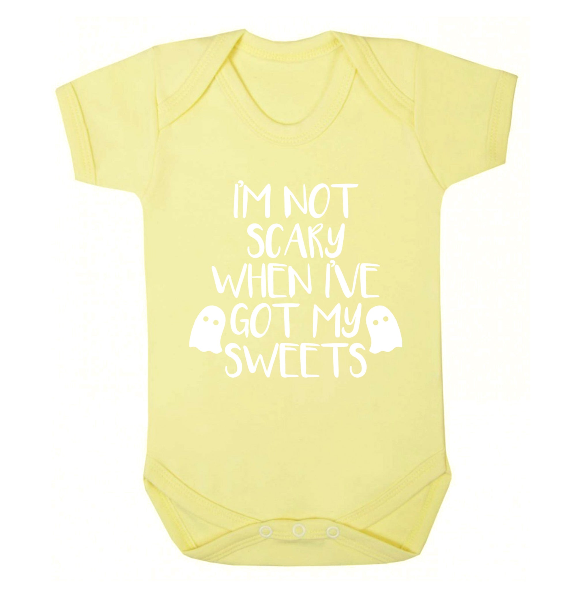I'm not scary when I've got my sweets Baby Vest pale yellow 18-24 months