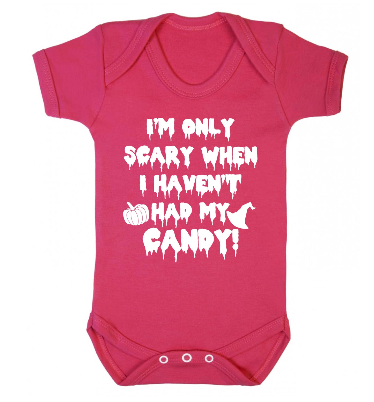 I'm only scary when I haven't got my candy Baby Vest dark pink 18-24 months