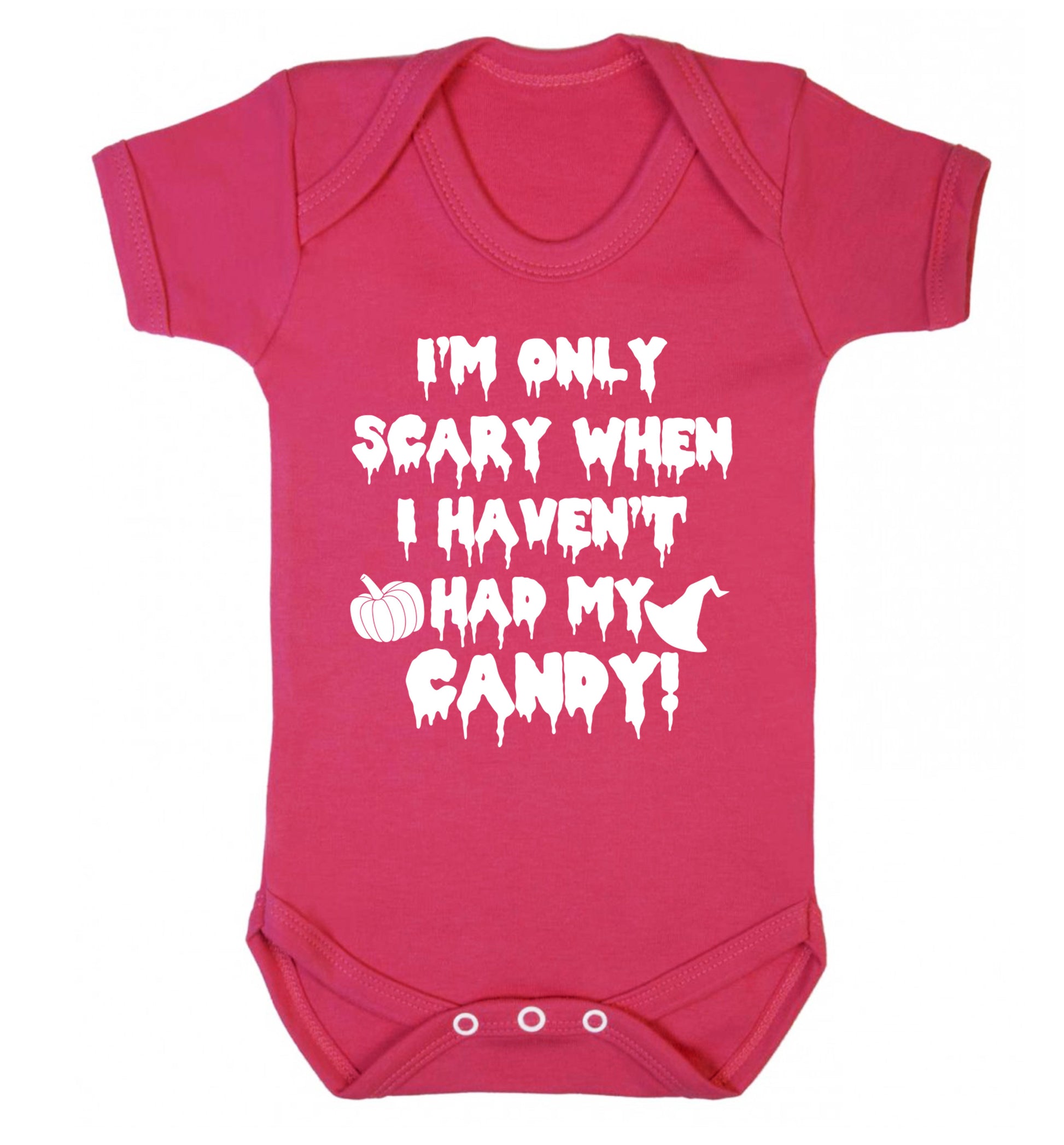 I'm only scary when I haven't got my candy Baby Vest dark pink 18-24 months