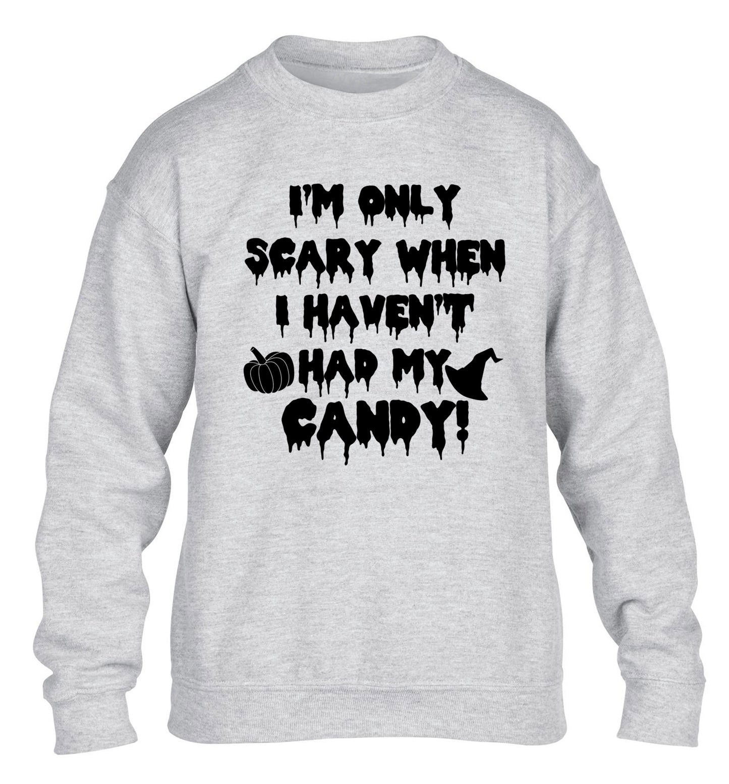 I'm only scary when I haven't got my candy children's grey sweater 12-14 Years