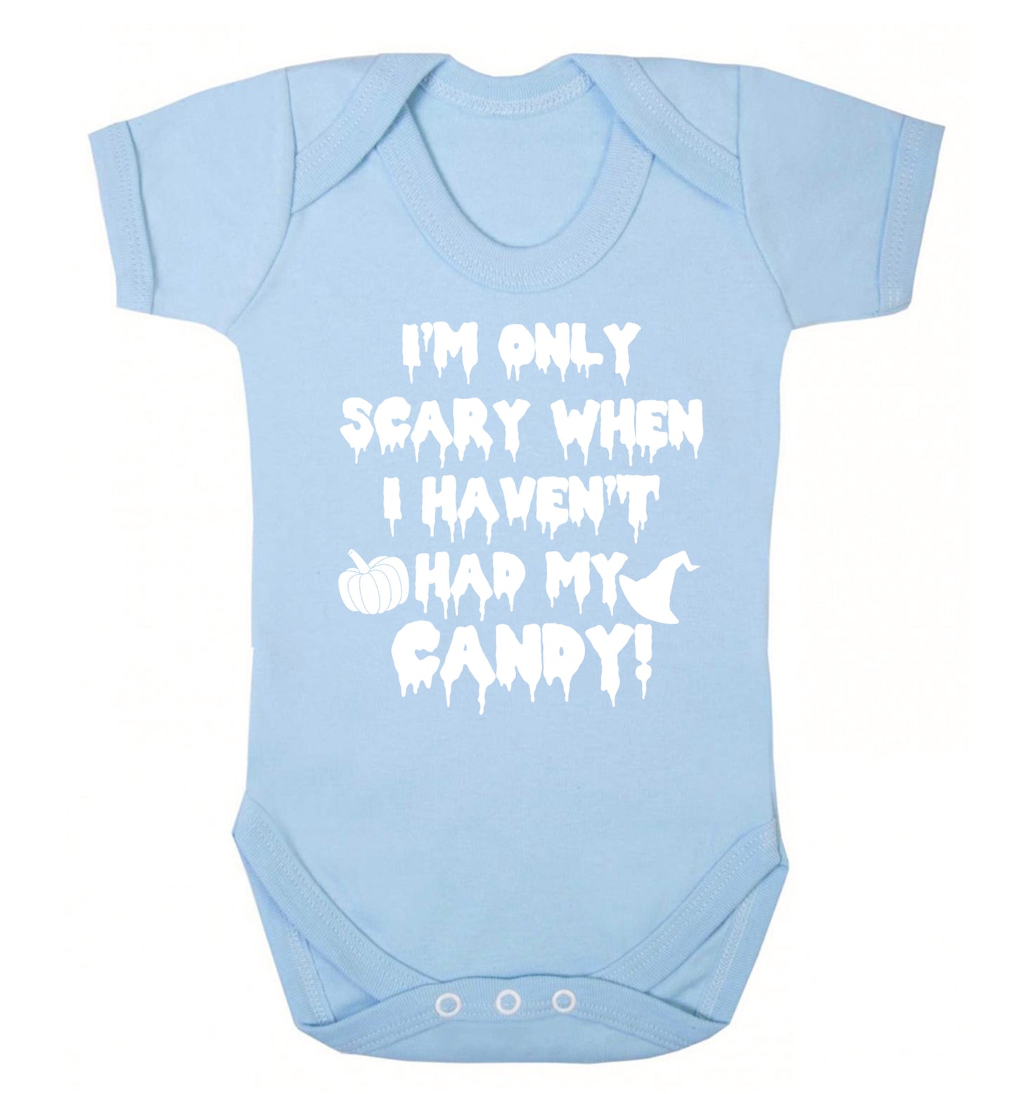 I'm only scary when I haven't got my candy Baby Vest pale blue 18-24 months
