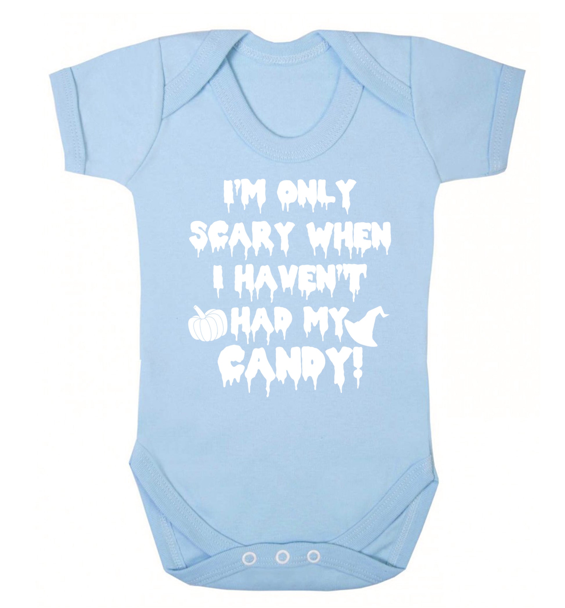 I'm only scary when I haven't got my candy Baby Vest pale blue 18-24 months