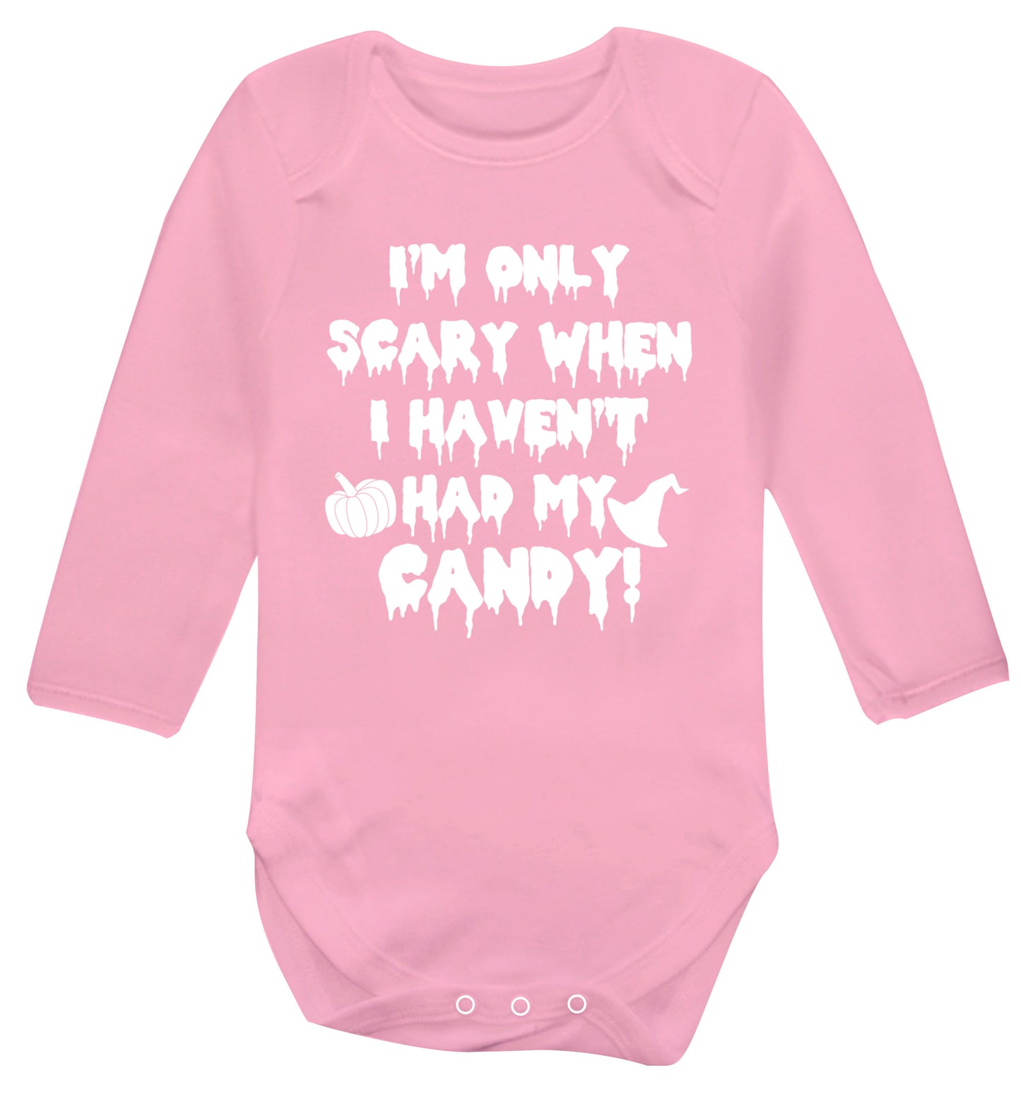 I'm only scary when I haven't got my candy Baby Vest long sleeved pale pink 6-12 months