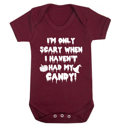 I'm only scary when I haven't got my candy Baby Vest maroon 18-24 months