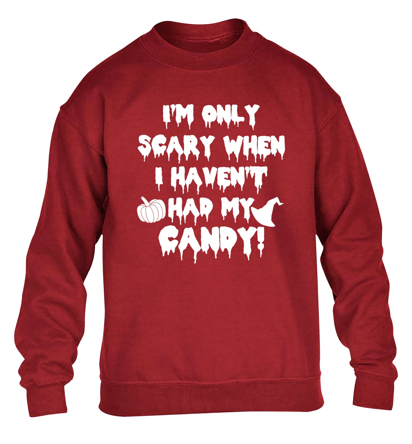 I'm only scary when I haven't got my candy children's grey sweater 12-14 Years