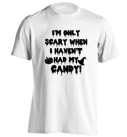 I'm only scary when I haven't got my candy adults unisex white Tshirt 2XL