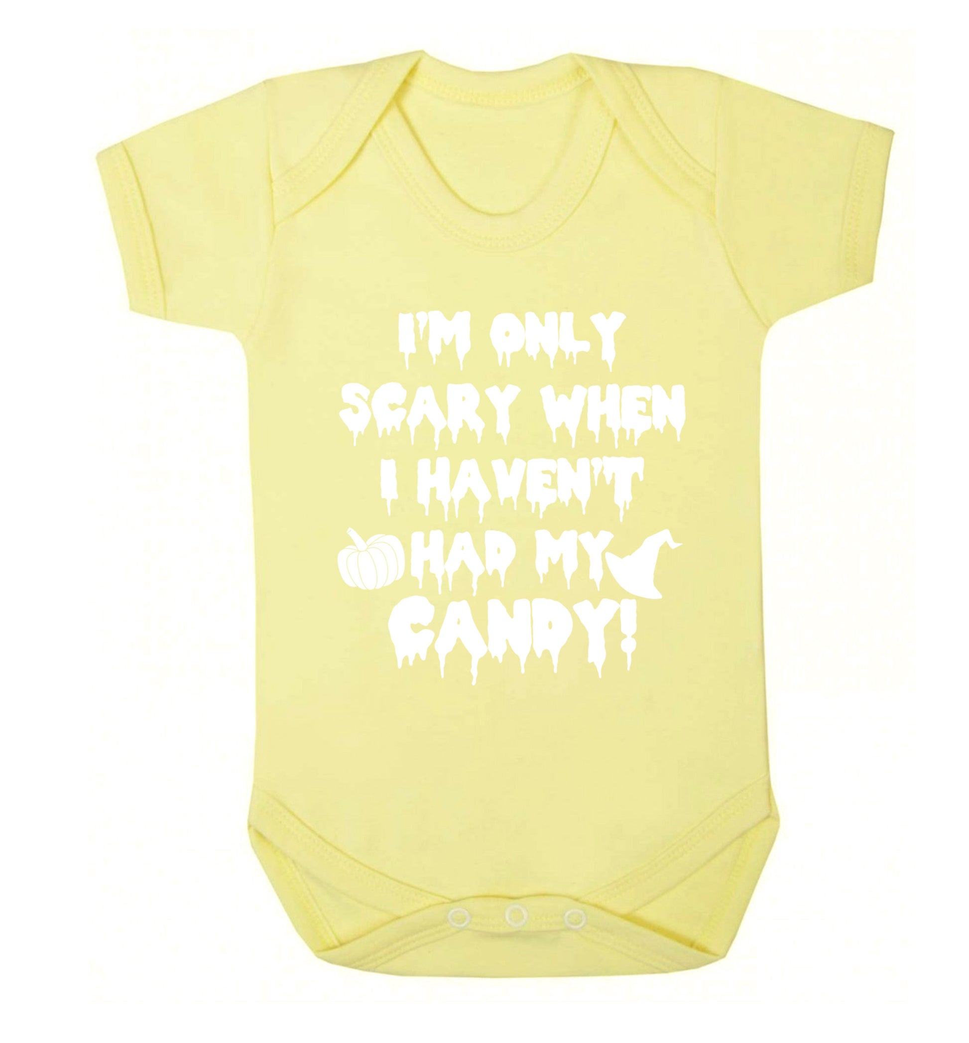 I'm only scary when I haven't got my candy Baby Vest pale yellow 18-24 months