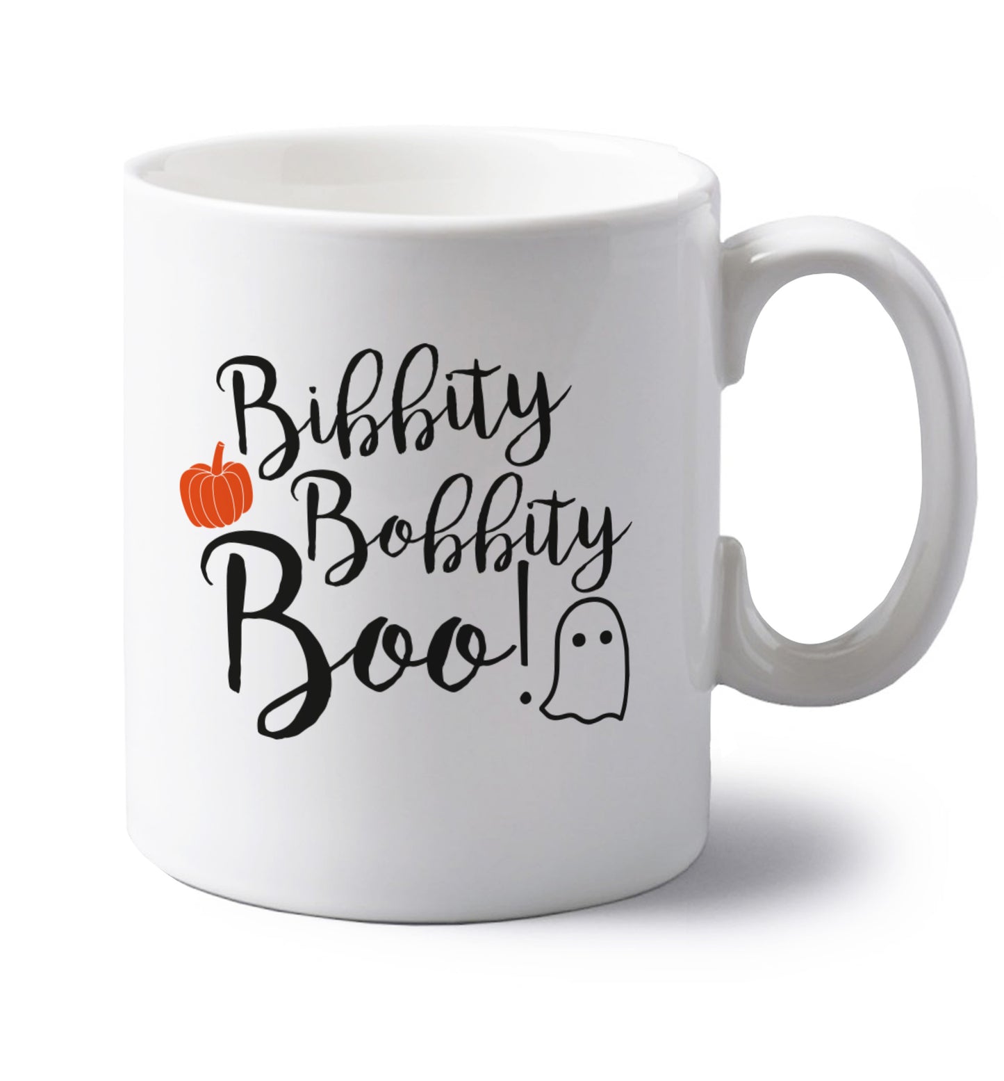 Bibbity bobbity boo! left handed white ceramic mug 