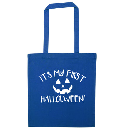 It's my first halloween blue tote bag