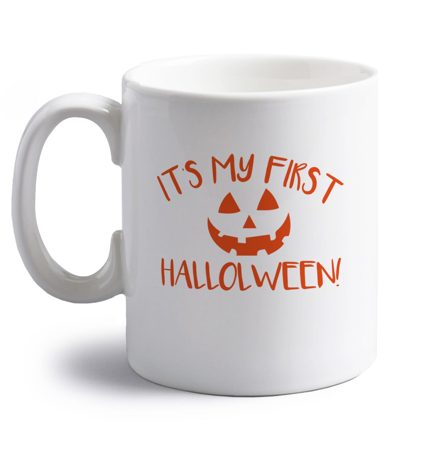 It's my first halloween right handed white ceramic mug 