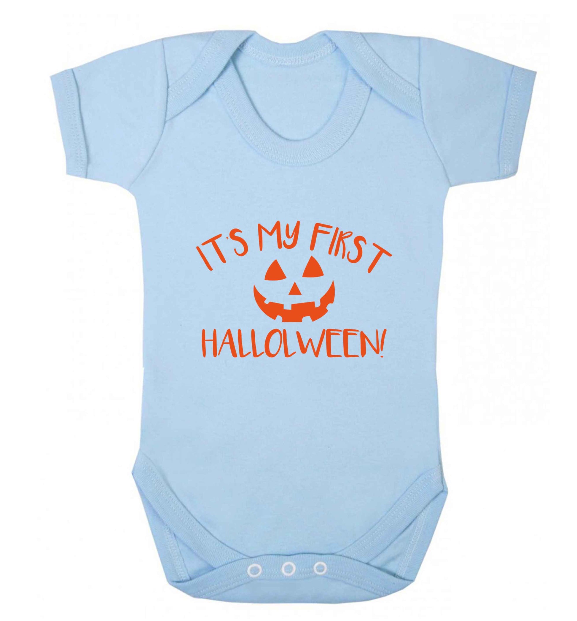 My 1st Halloween Pumpkin baby vest pale blue 18-24 months