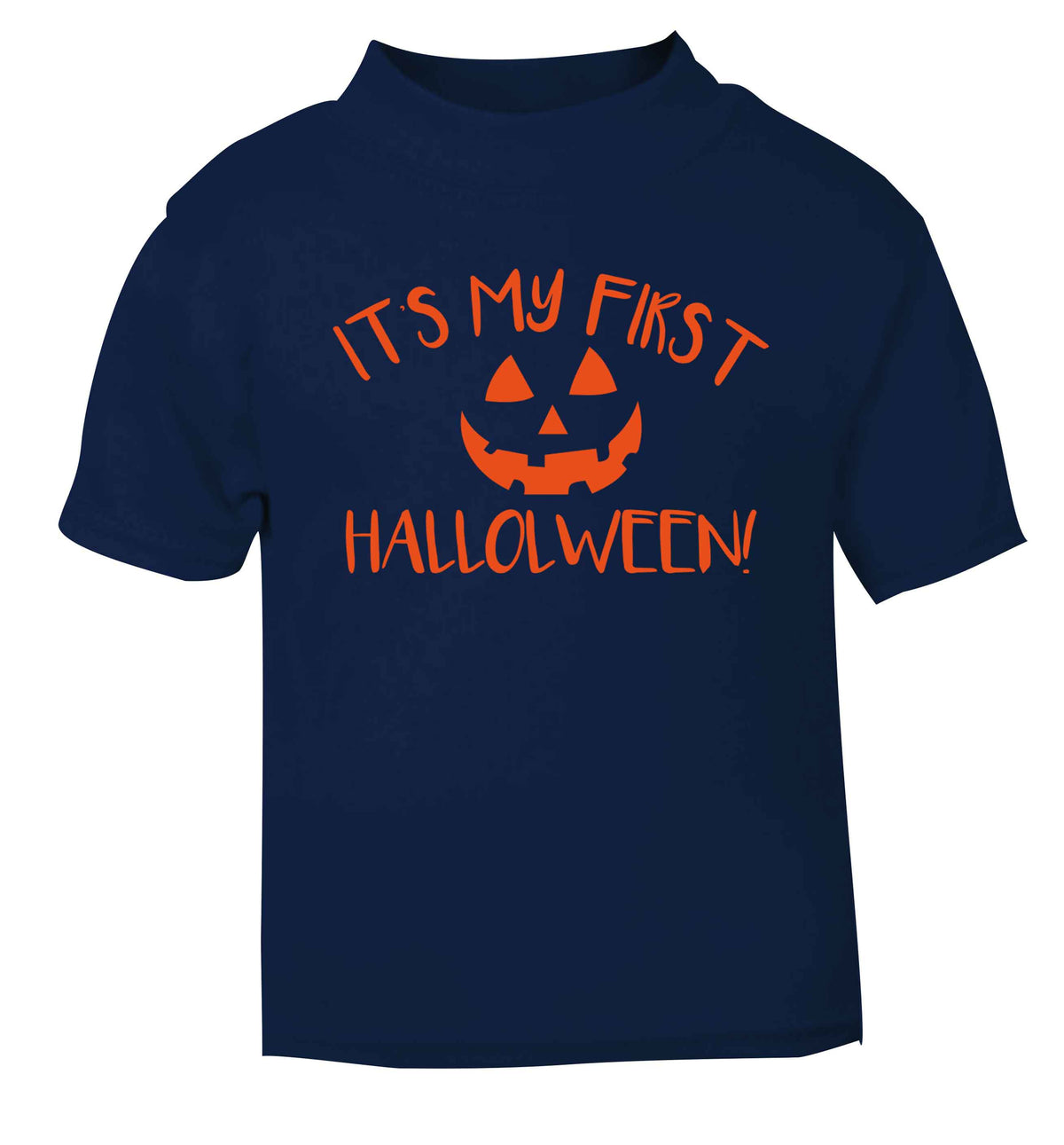 My 1st Halloween Pumpkin navy baby toddler Tshirt 2 Years