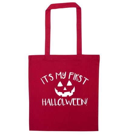 It's my first halloween red tote bag