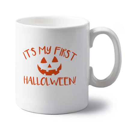 It's my first halloween left handed white ceramic mug 