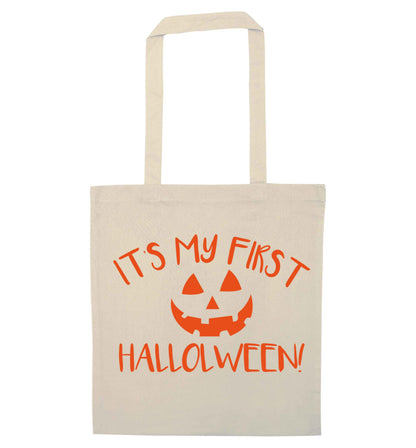 My 1st Halloween Pumpkin natural tote bag
