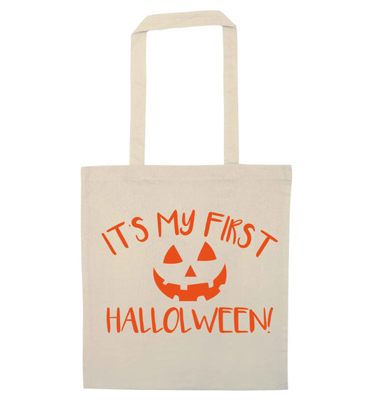 My 1st Halloween Pumpkin natural tote bag