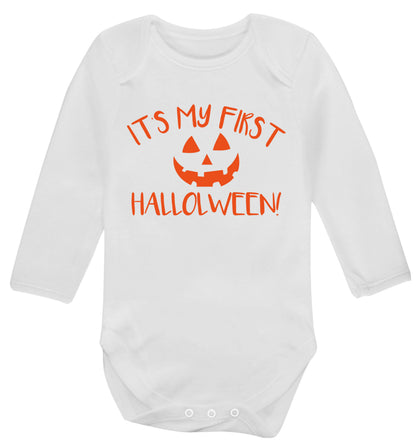 It's my first halloween Baby Vest long sleeved white 6-12 months