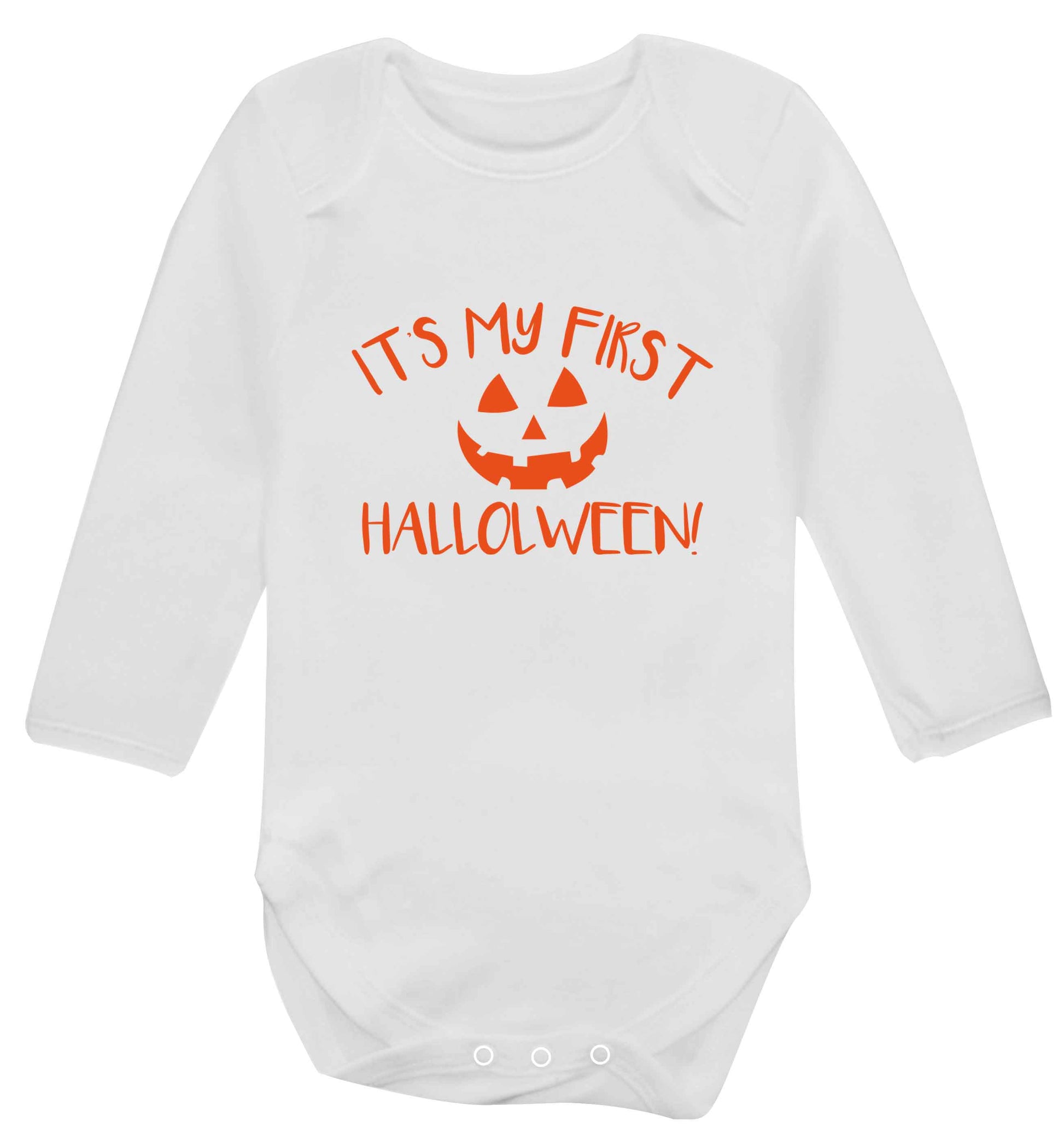 My 1st Halloween Pumpkin baby vest long sleeved white 6-12 months