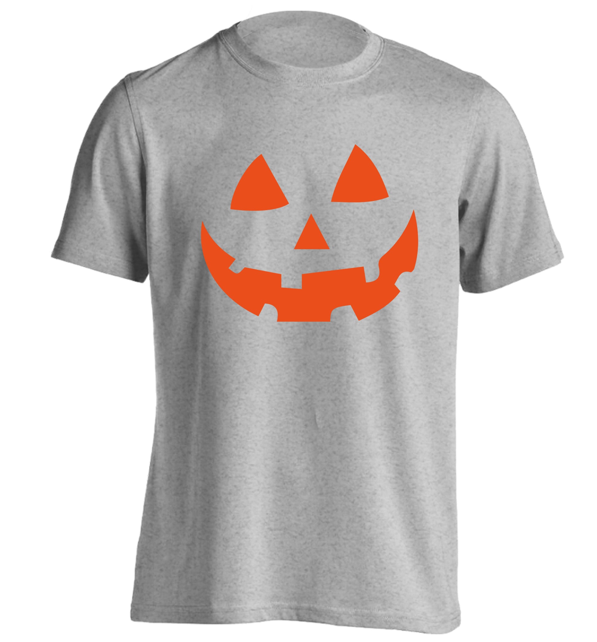 Pumpkin face adults unisex grey Tshirt 2XL