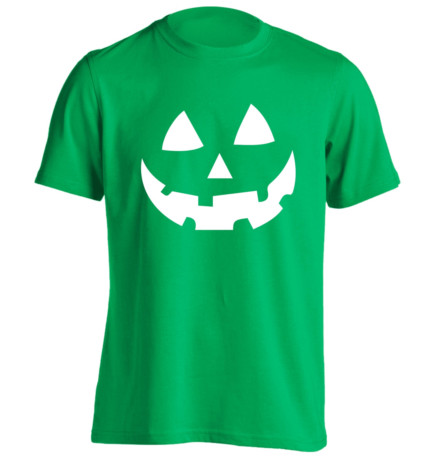 Pumpkin face adults unisex green Tshirt 2XL