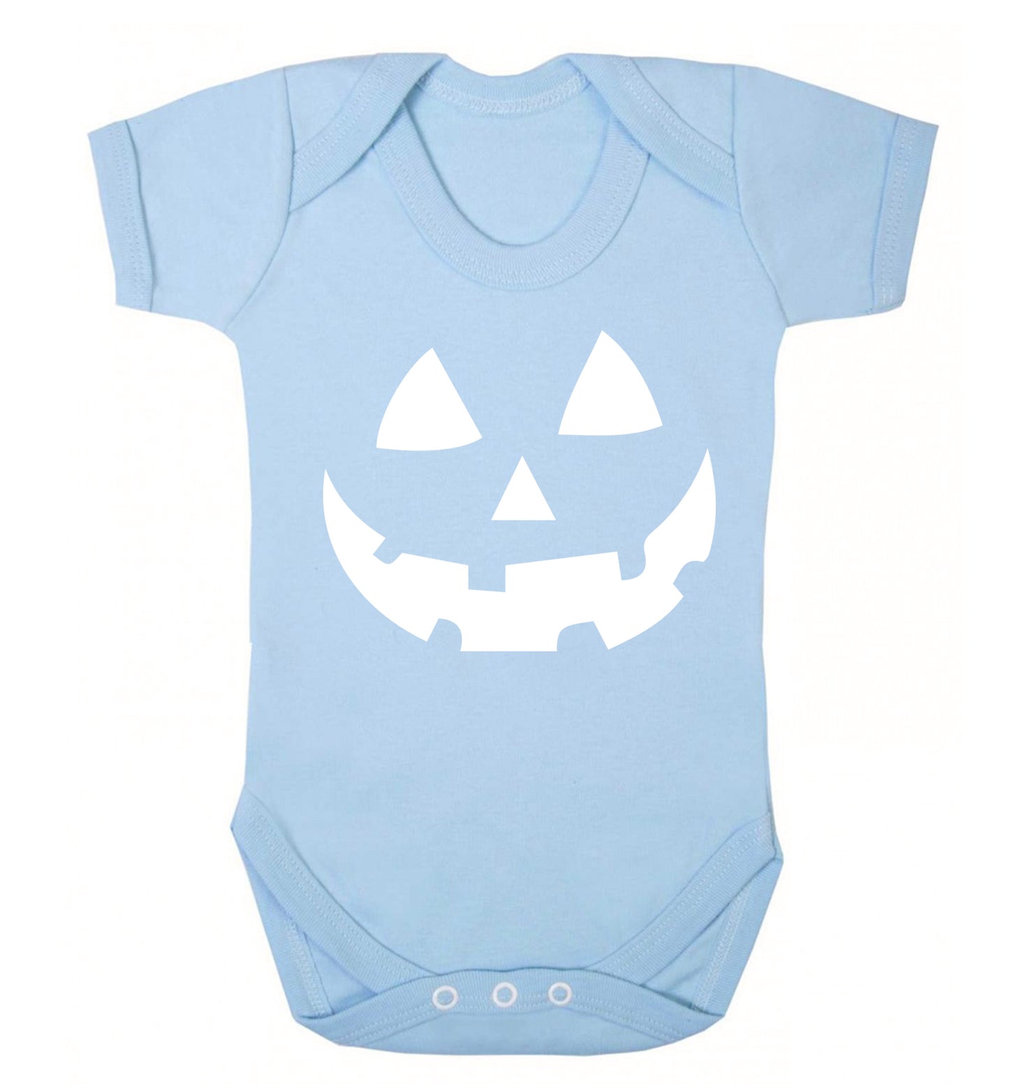 Pumpkin face Baby Vest pale blue 18-24 months