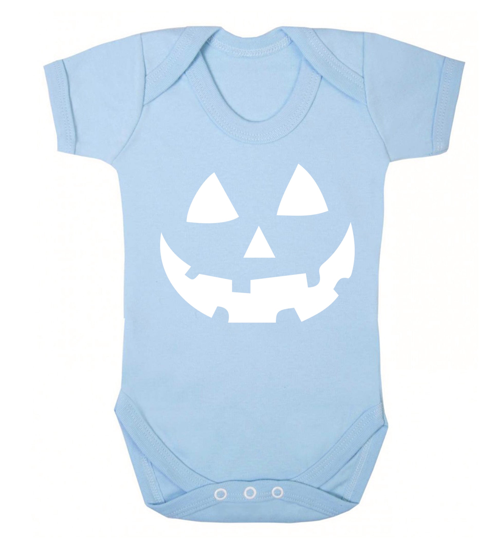 Pumpkin face Baby Vest pale blue 18-24 months