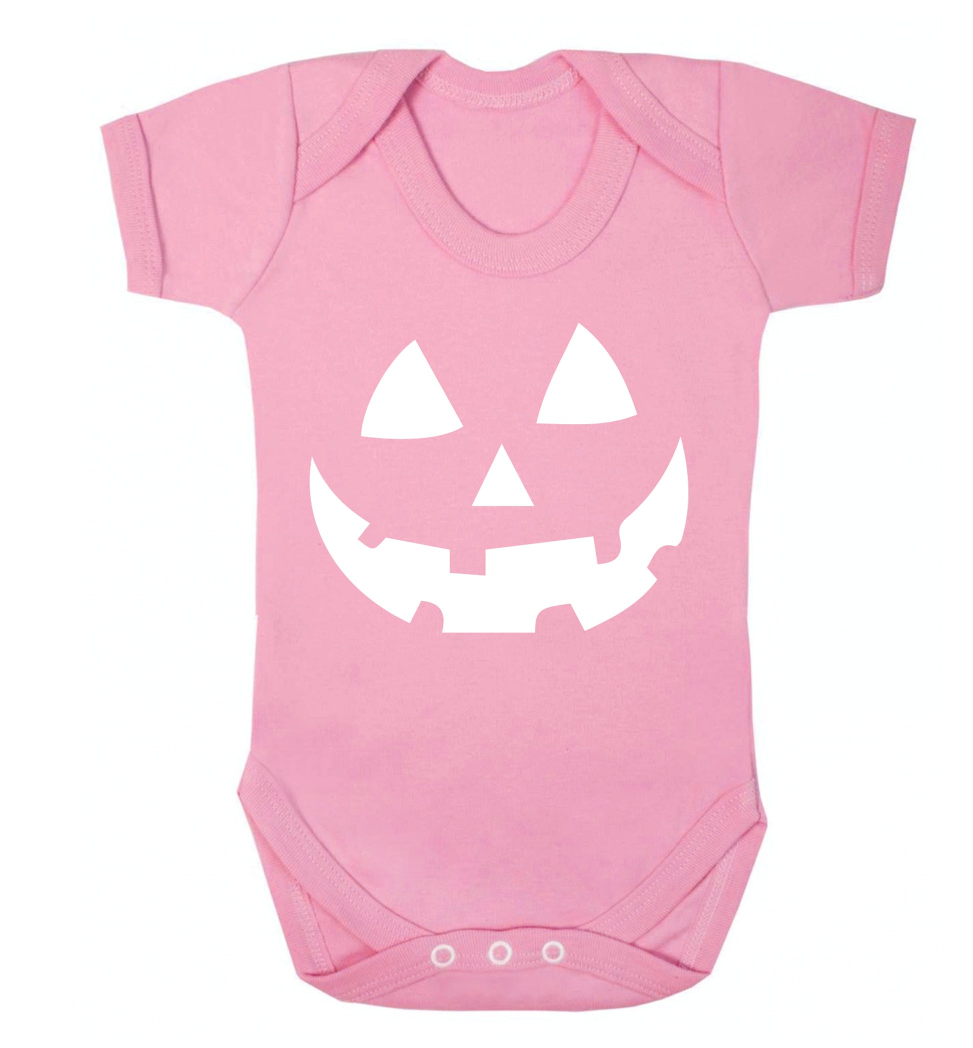 Pumpkin face Baby Vest pale pink 18-24 months