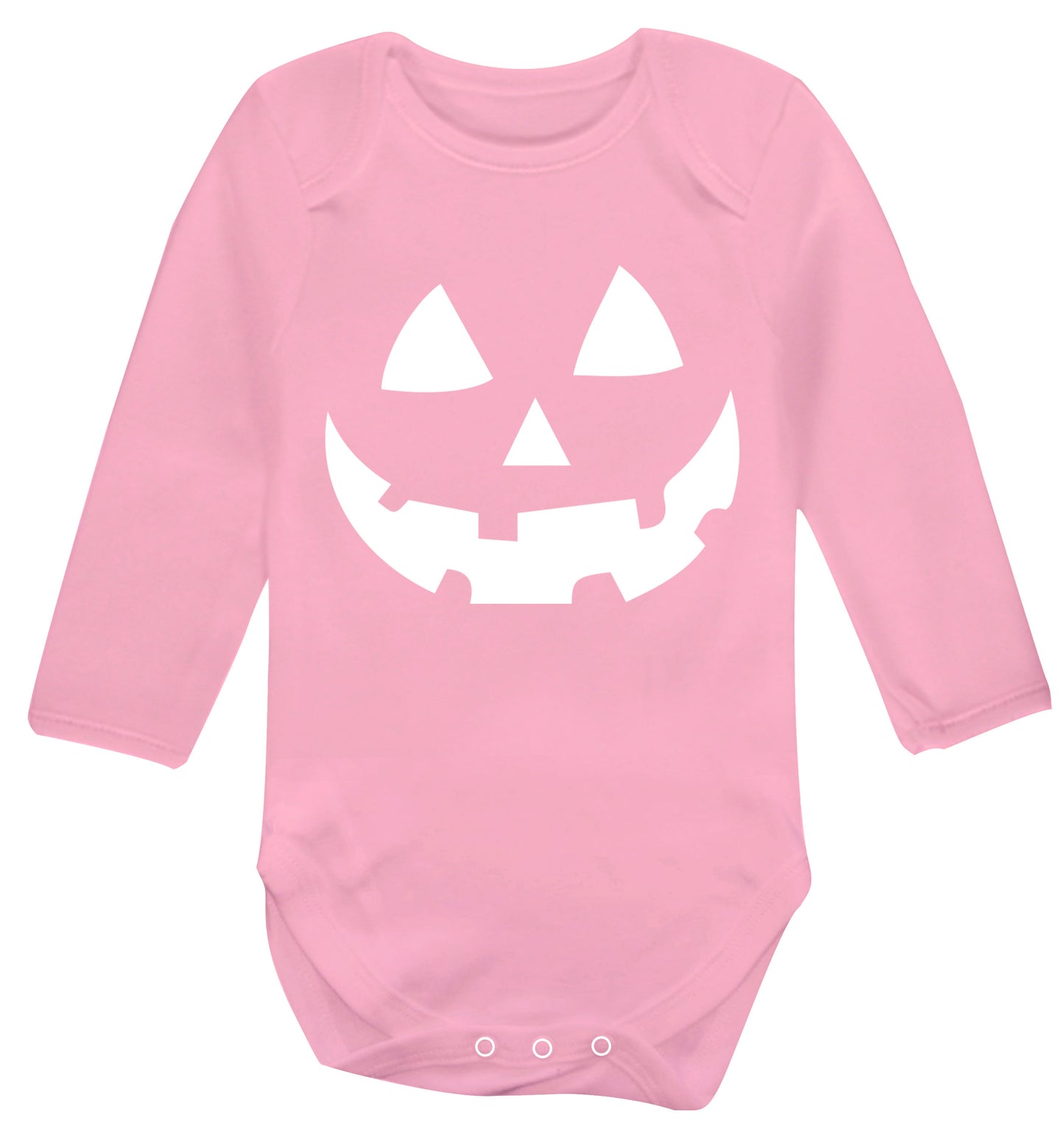 Pumpkin face Baby Vest long sleeved pale pink 6-12 months