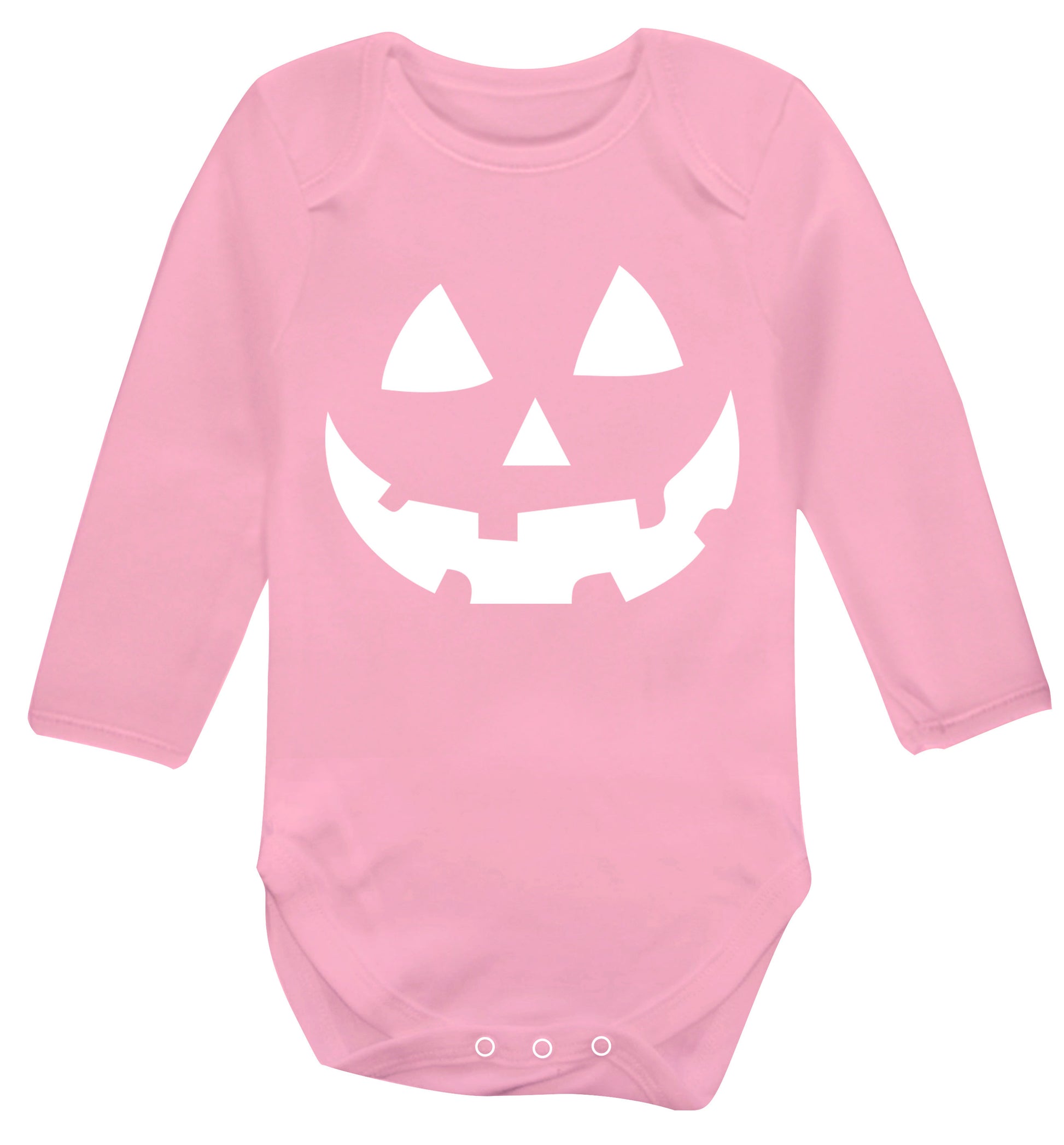 Pumpkin face Baby Vest long sleeved pale pink 6-12 months
