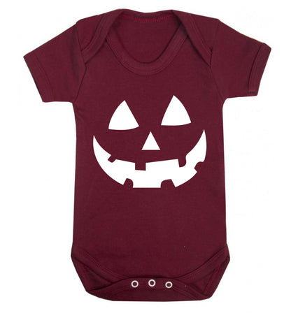 Pumpkin face Baby Vest maroon 18-24 months