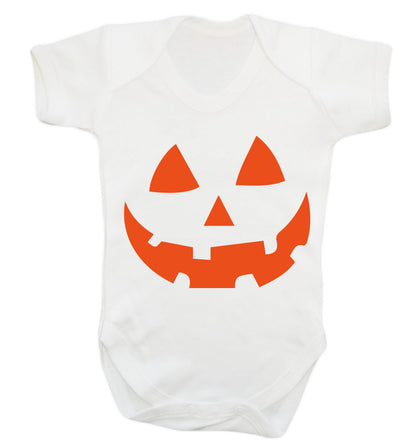 Pumpkin face Baby Vest white 18-24 months