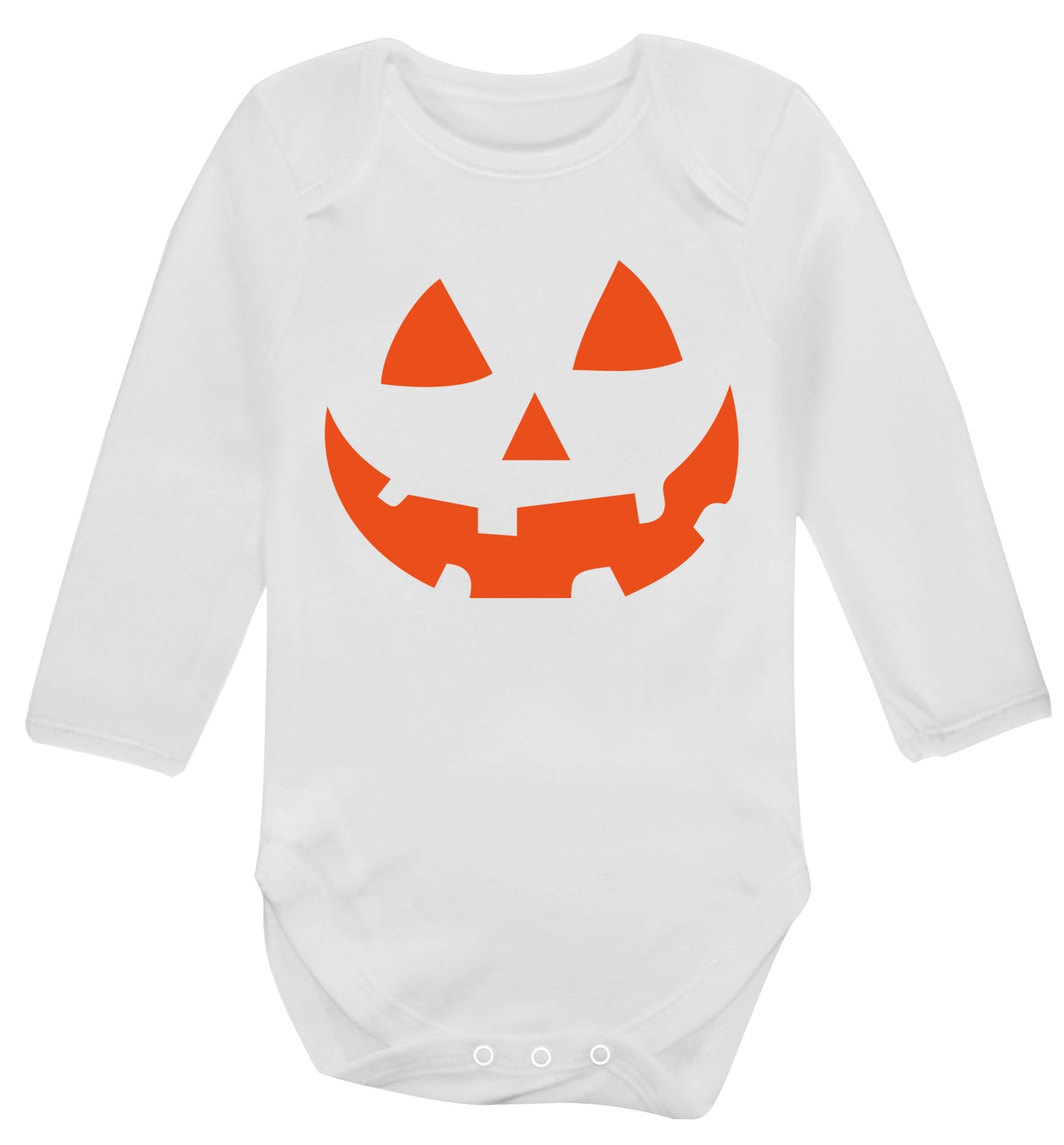 Pumpkin face Baby Vest long sleeved white 6-12 months