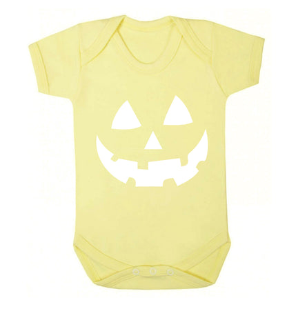 Pumpkin face Baby Vest pale yellow 18-24 months