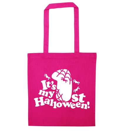 My 1st Halloween Pumpkin pink tote bag